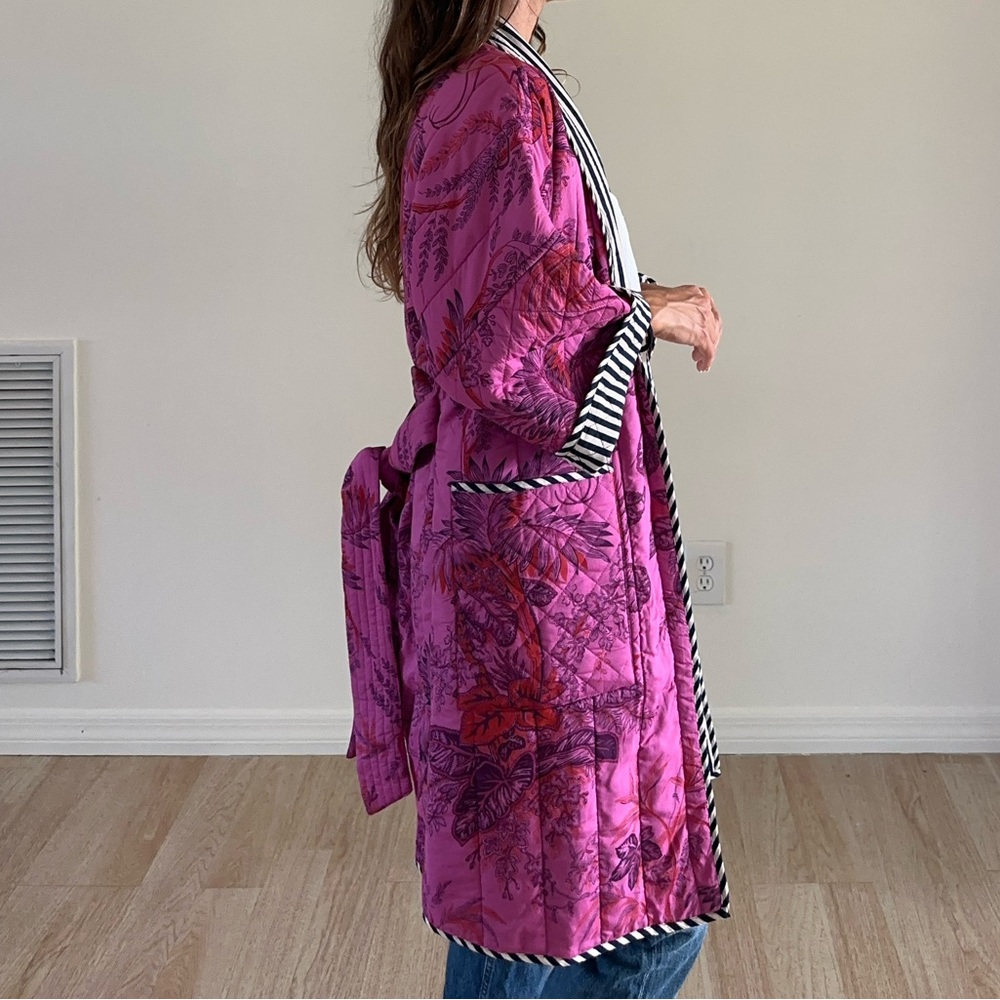 Anthropologie Mixed Pattern Robe - Picture 2 of 7